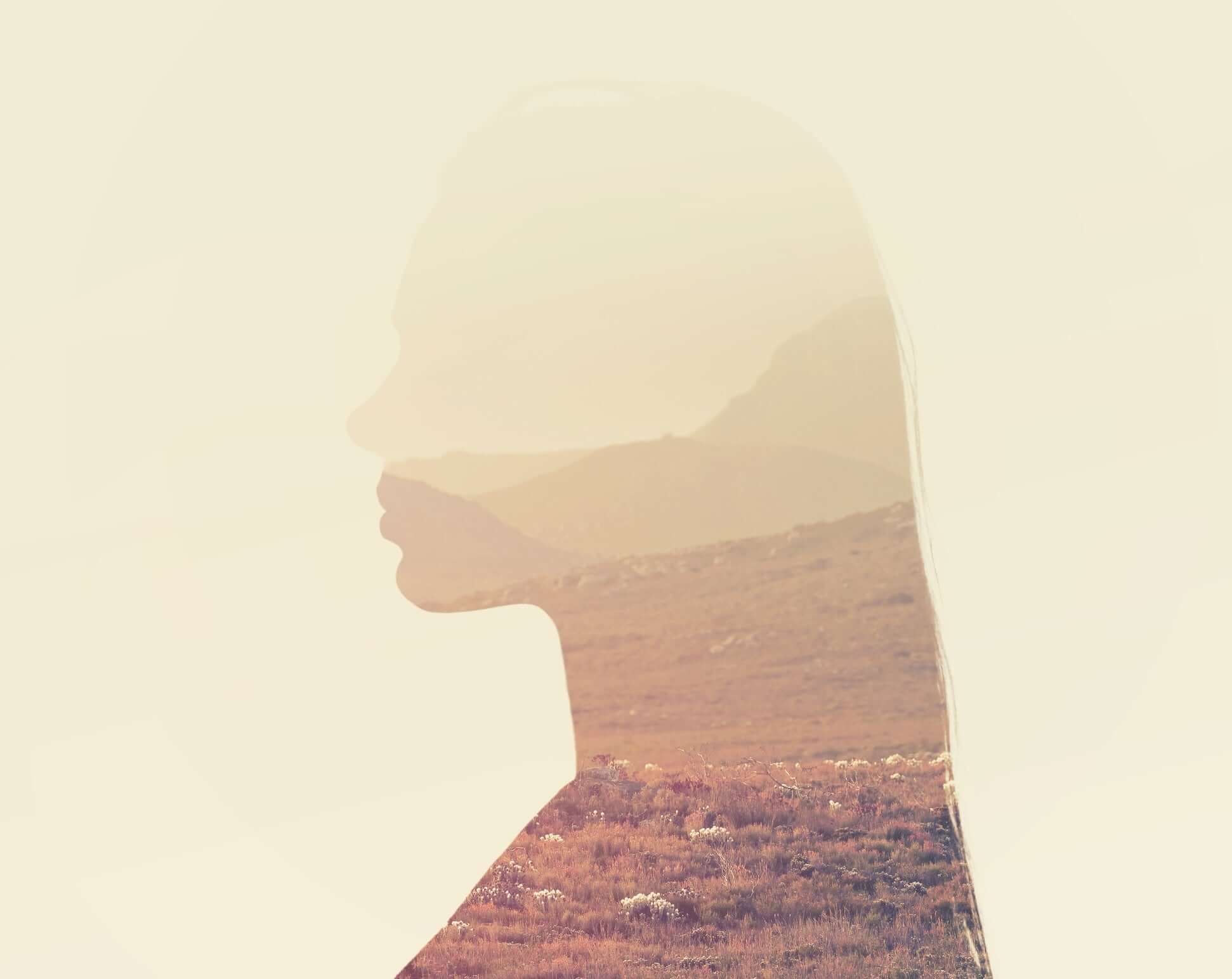 Silhouette of woman's head