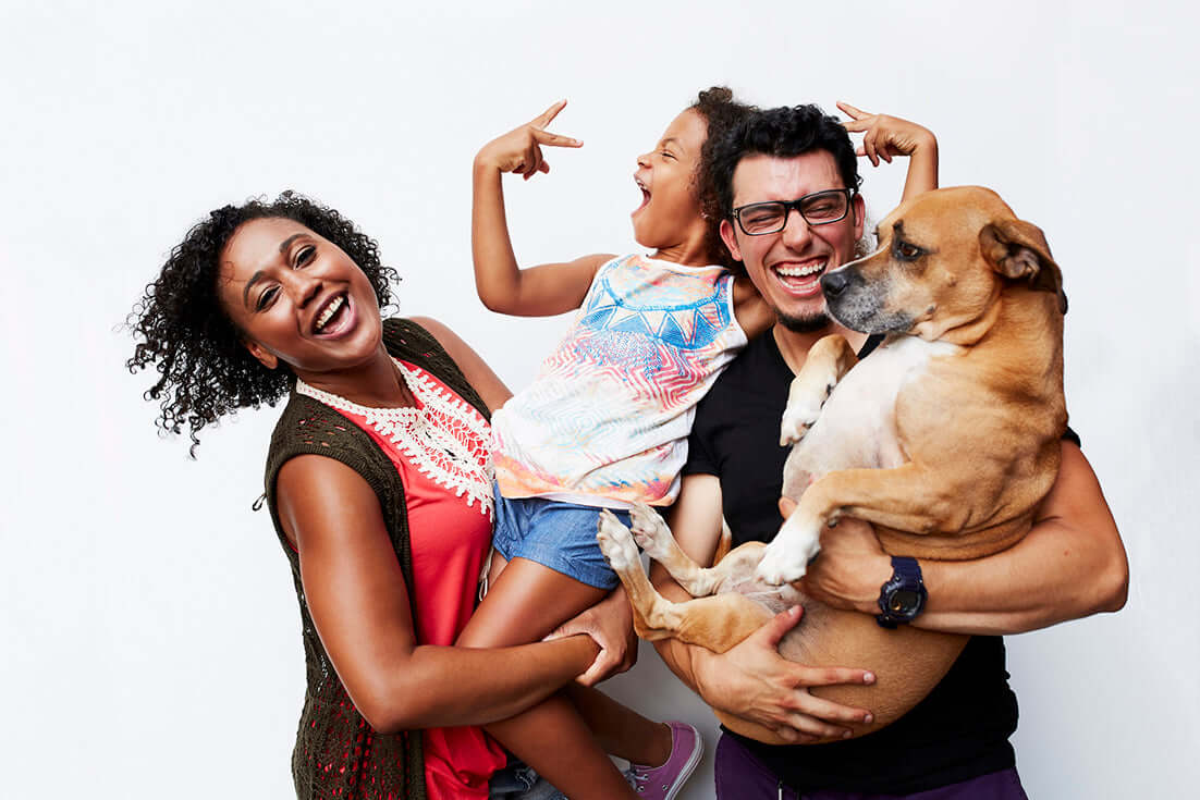 Happy Family With Dog