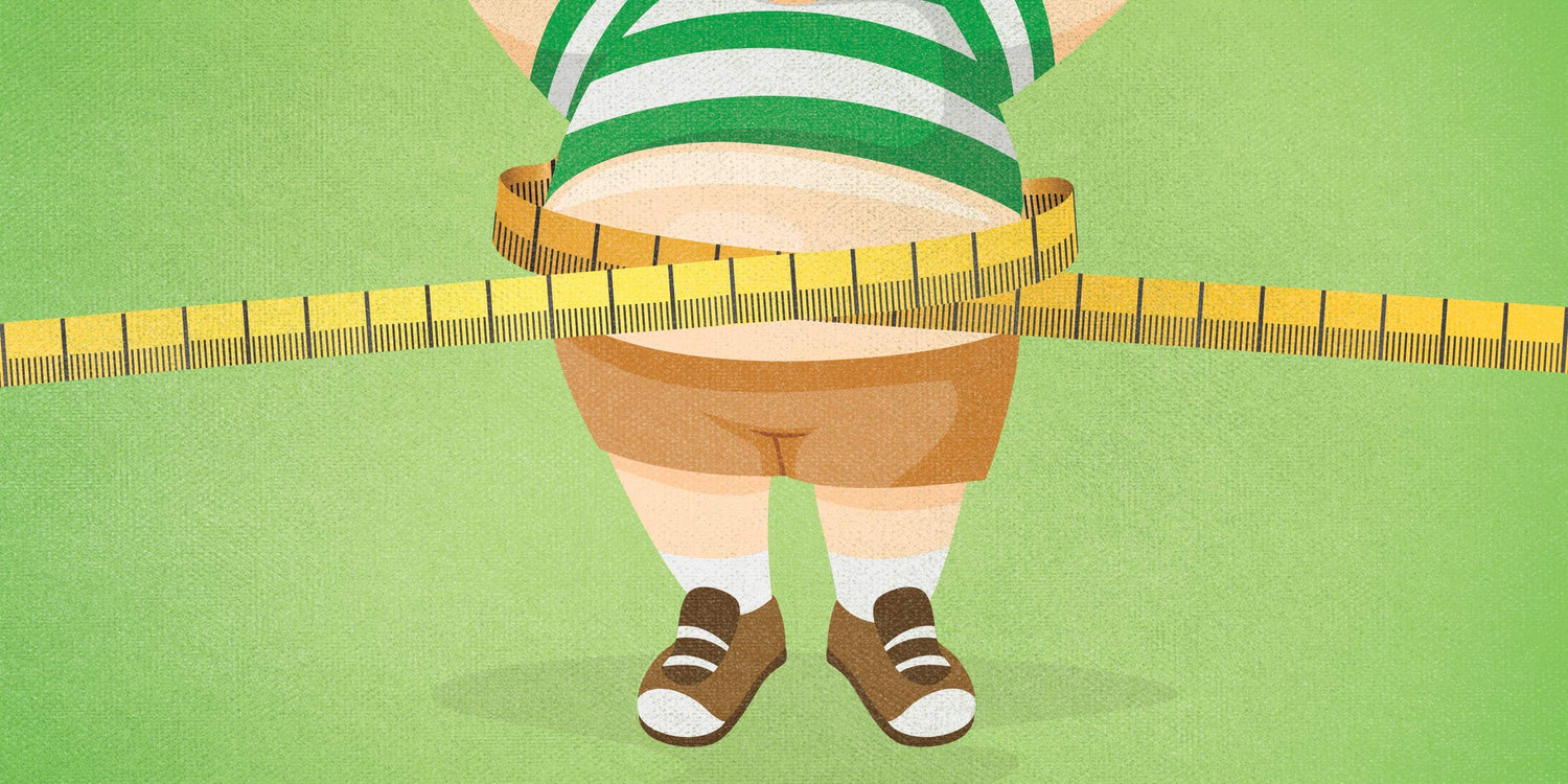 measurement tape around a fat boy's belly