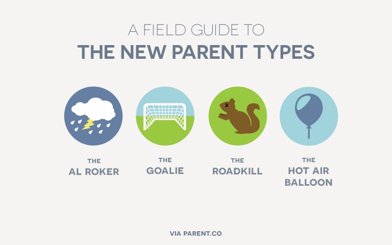 images of various parent types all in cartoon format