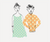 Drawing of couple wearing designed dress