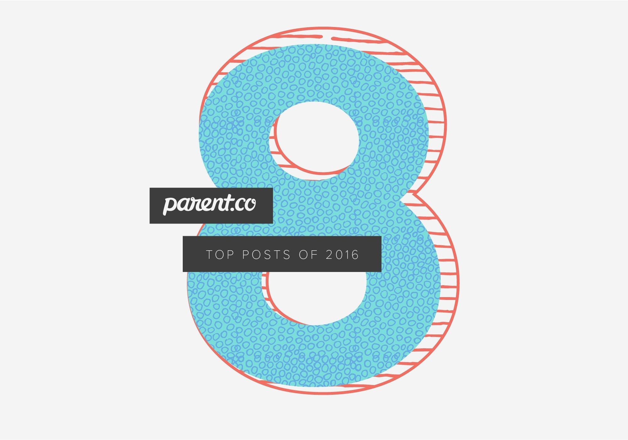 number eight filled with blue bubbles