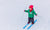A child is snow surfing