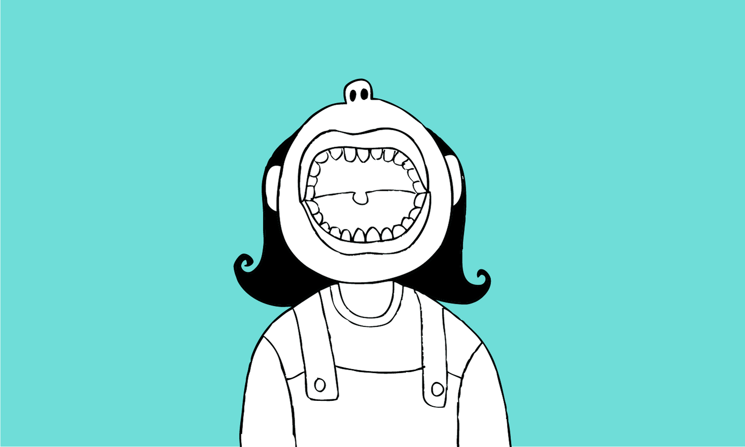 woman laughing cartoon art