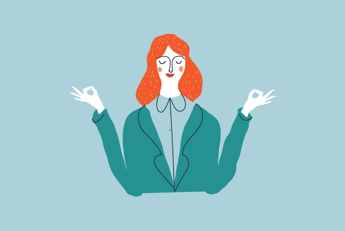 Lady is doing spiritual yoga