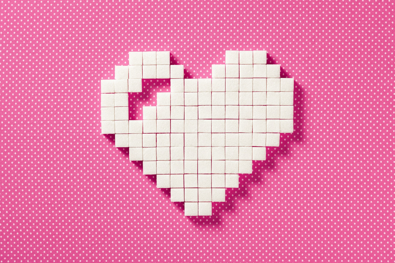 heart masde of white cubes