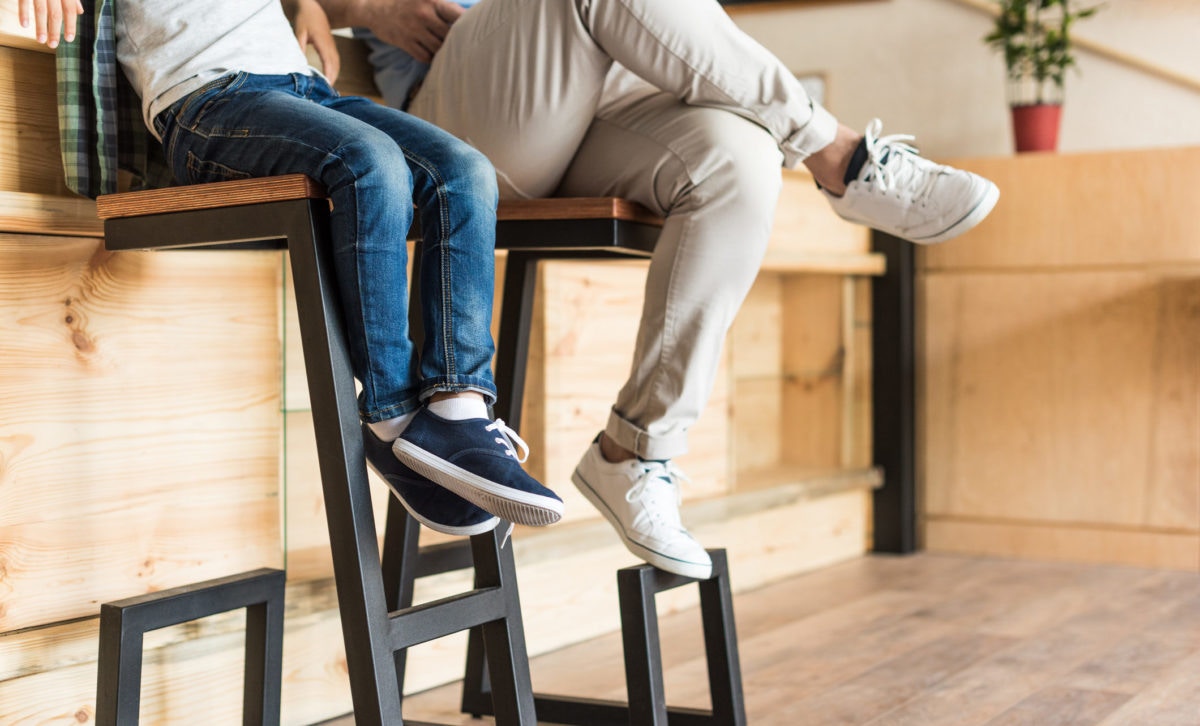 legs of father and son