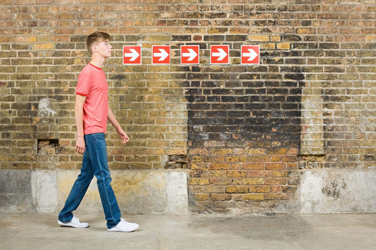 teenager boy walking