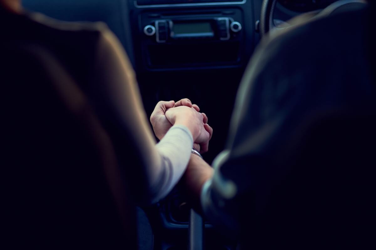 Relationship expressing by holding hand