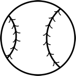 black image of a baseball