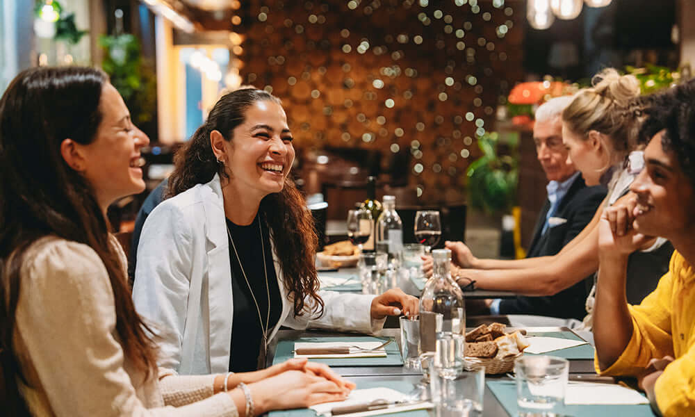 friends at dinner