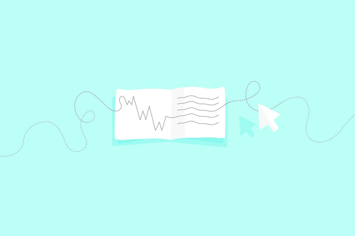 turquoise background letter with lines going through it
