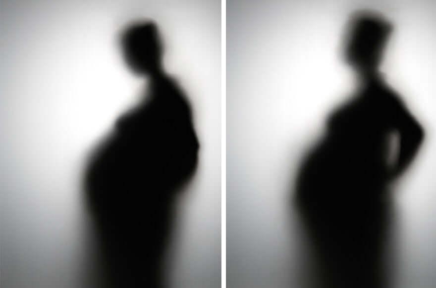 silhouette of a pregnant lady