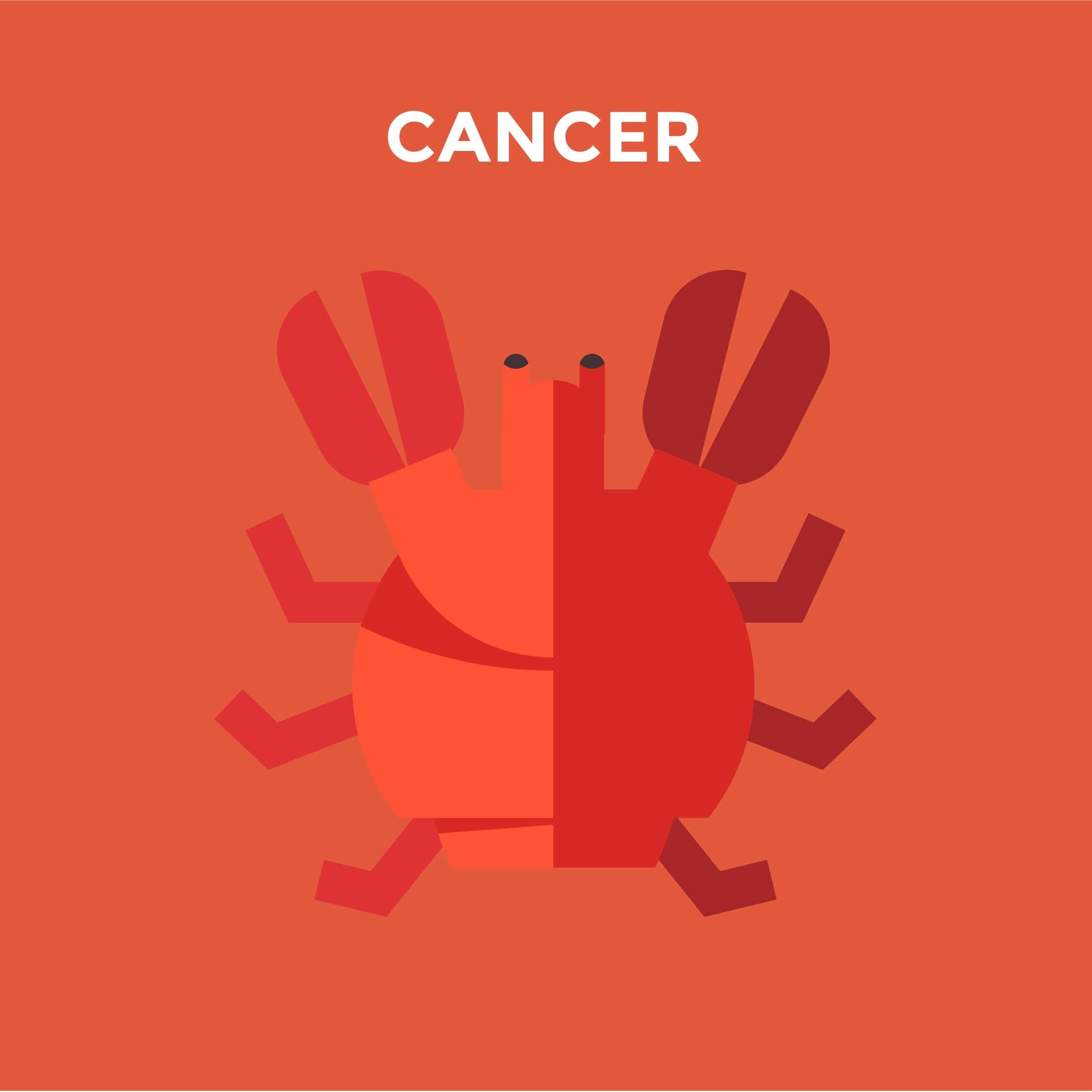 animation of crab with caption cancer