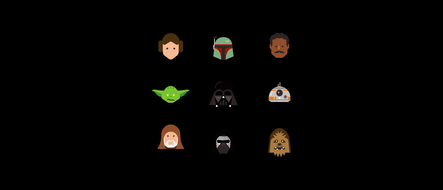 cartoon character headshots from star wars