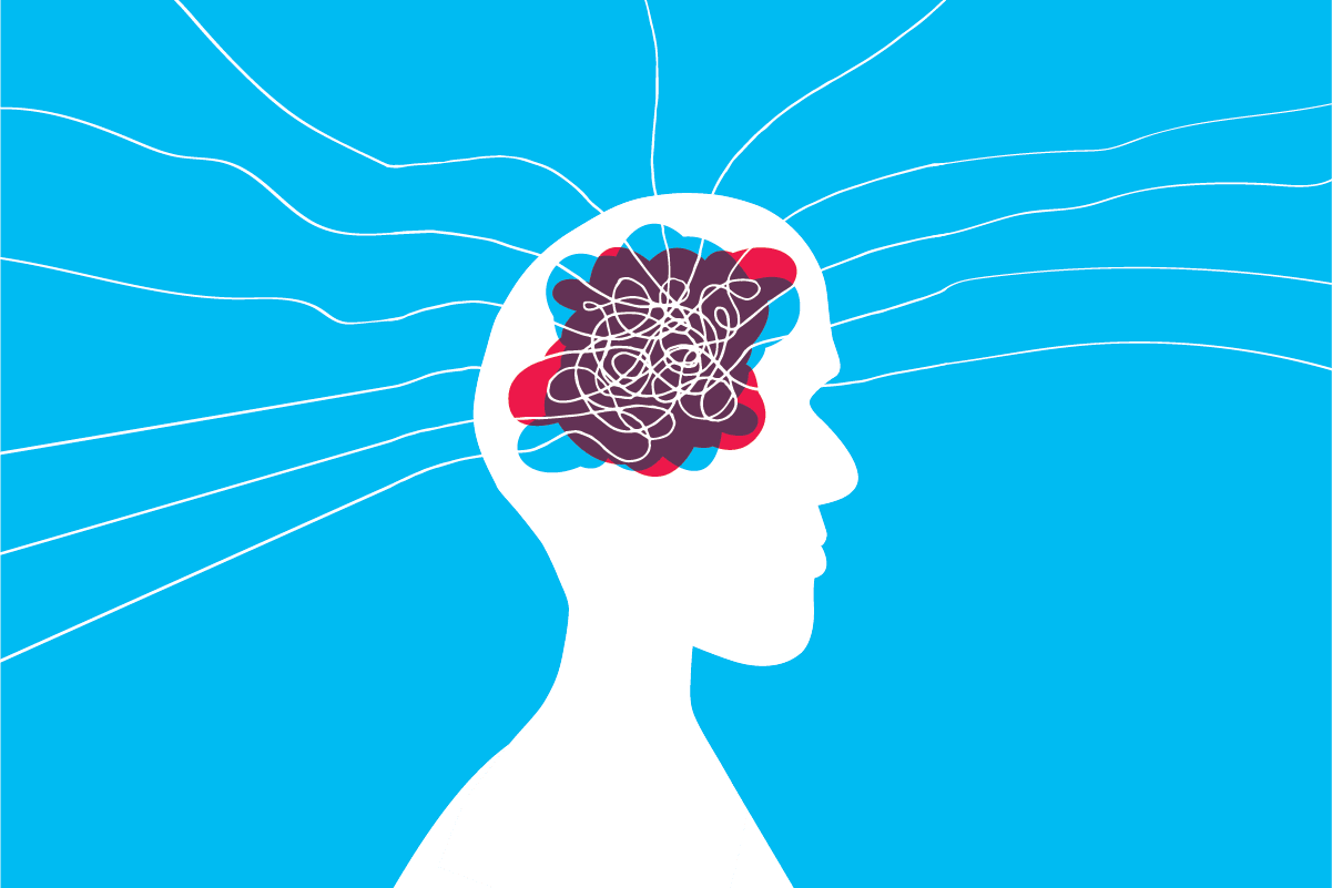 human mind with wire clew vector illustration