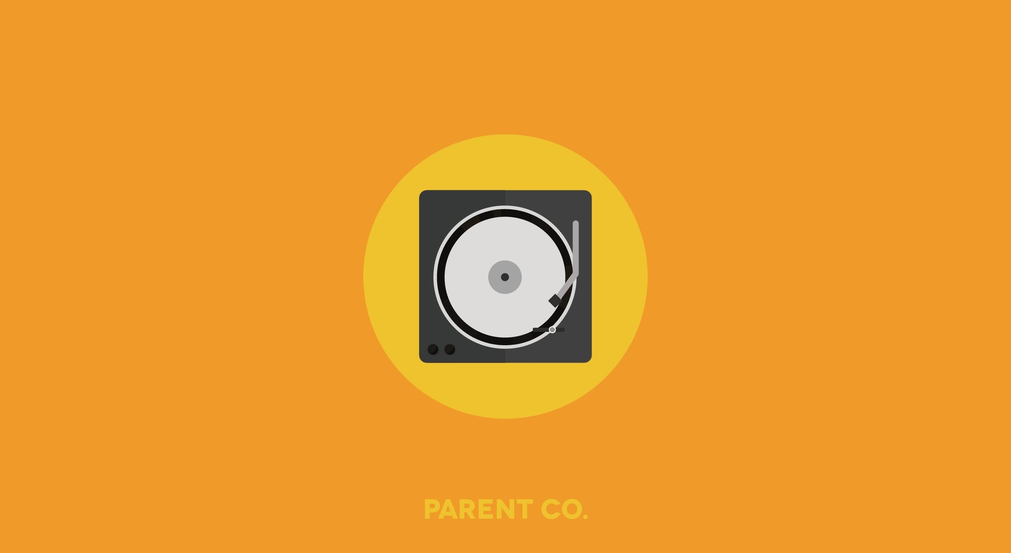 record player cartoon orange background