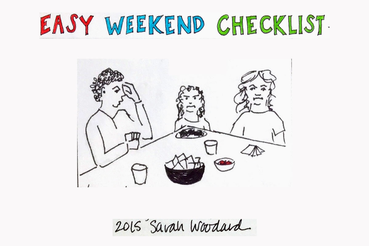easy weekend checklist cartoon