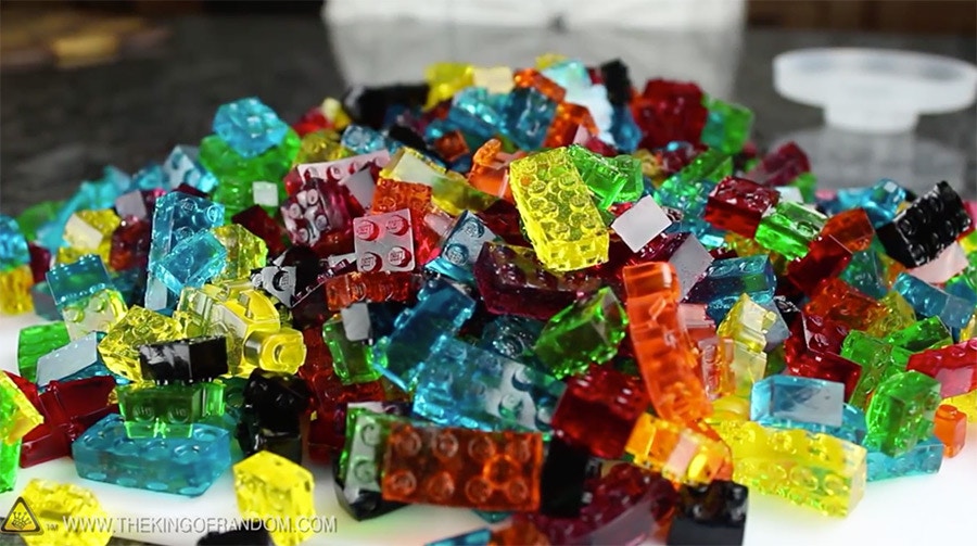 bunch of clear multicolored  building blocks