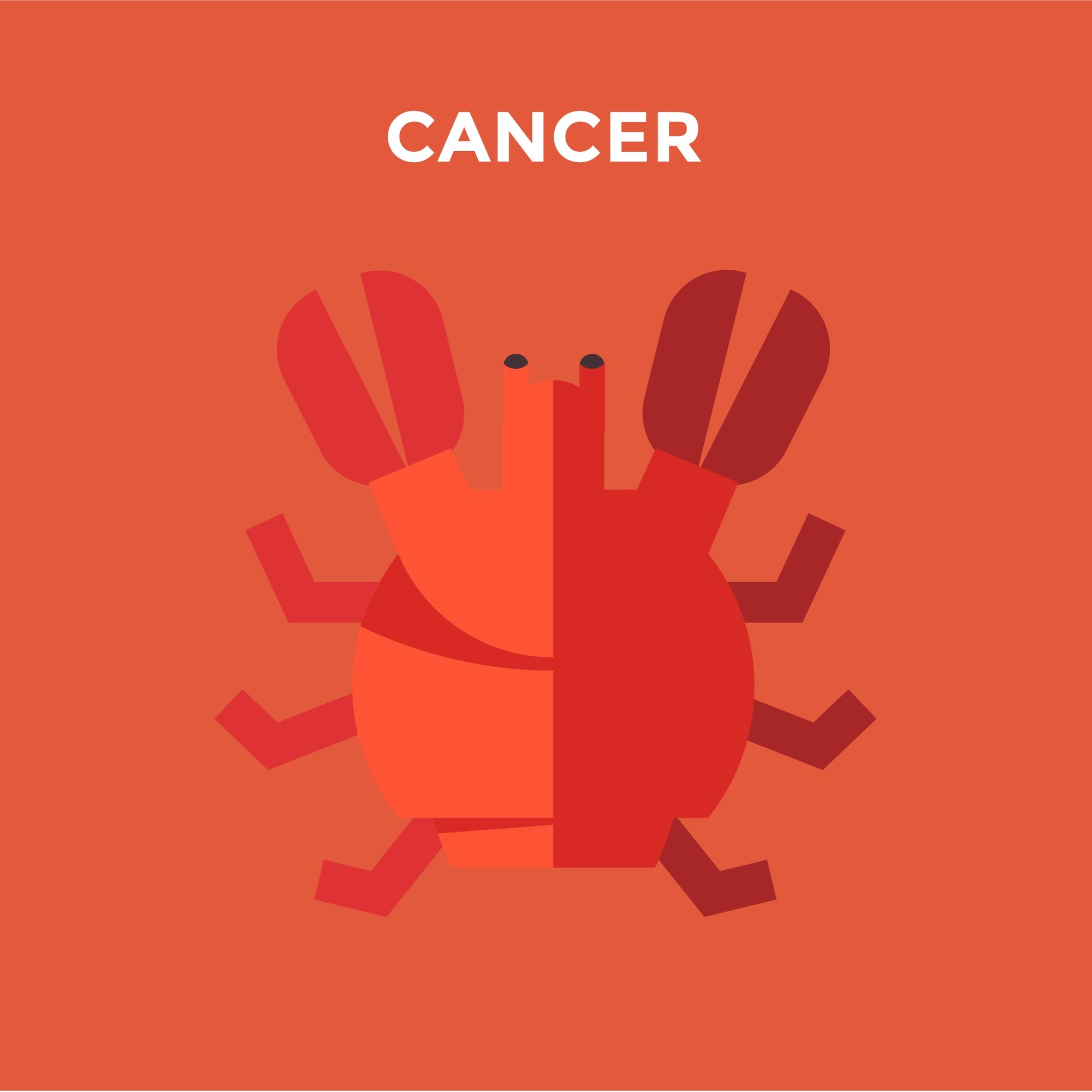 animation of crab with caption cancer