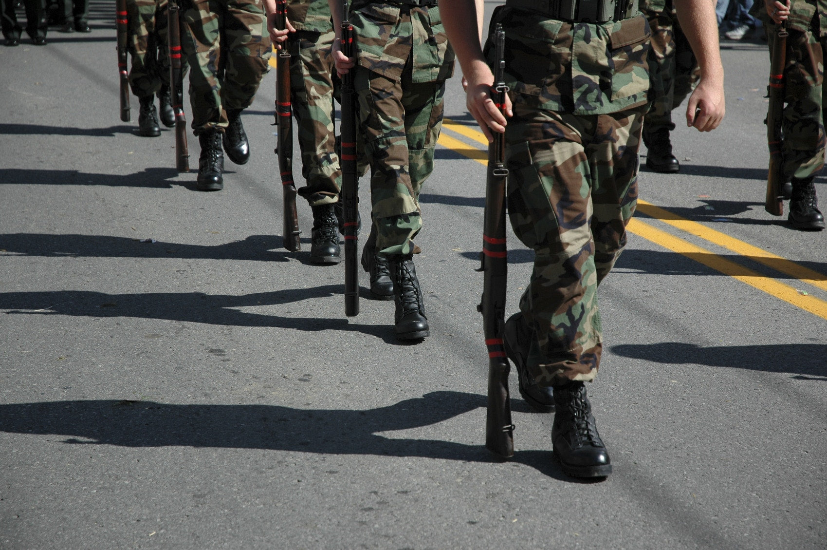 soldiers marching