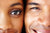 boy and girl eyes closeup