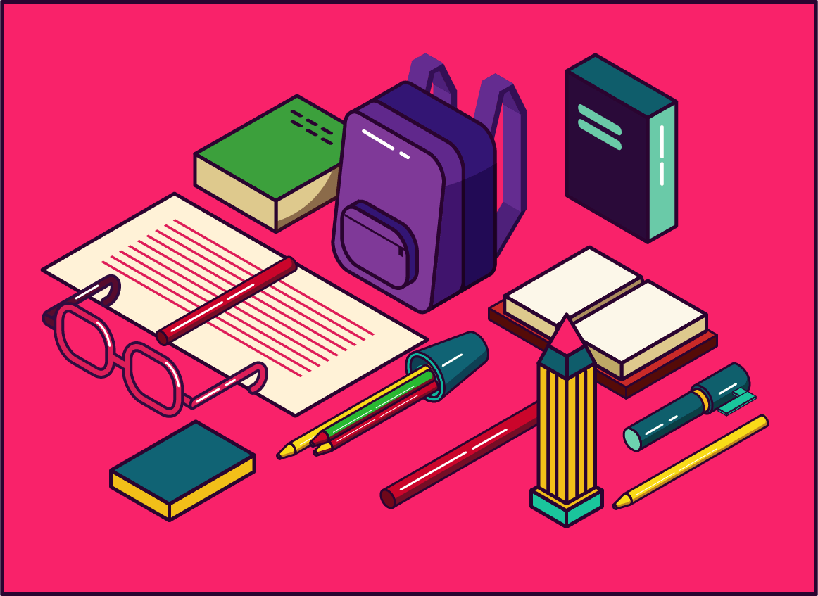 Bag, Pen, Spectacles, Copy, Book, Pencil , Holder