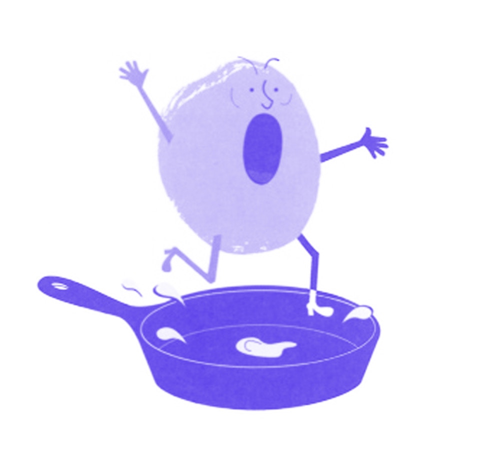 animation of a screaming potato in pan 