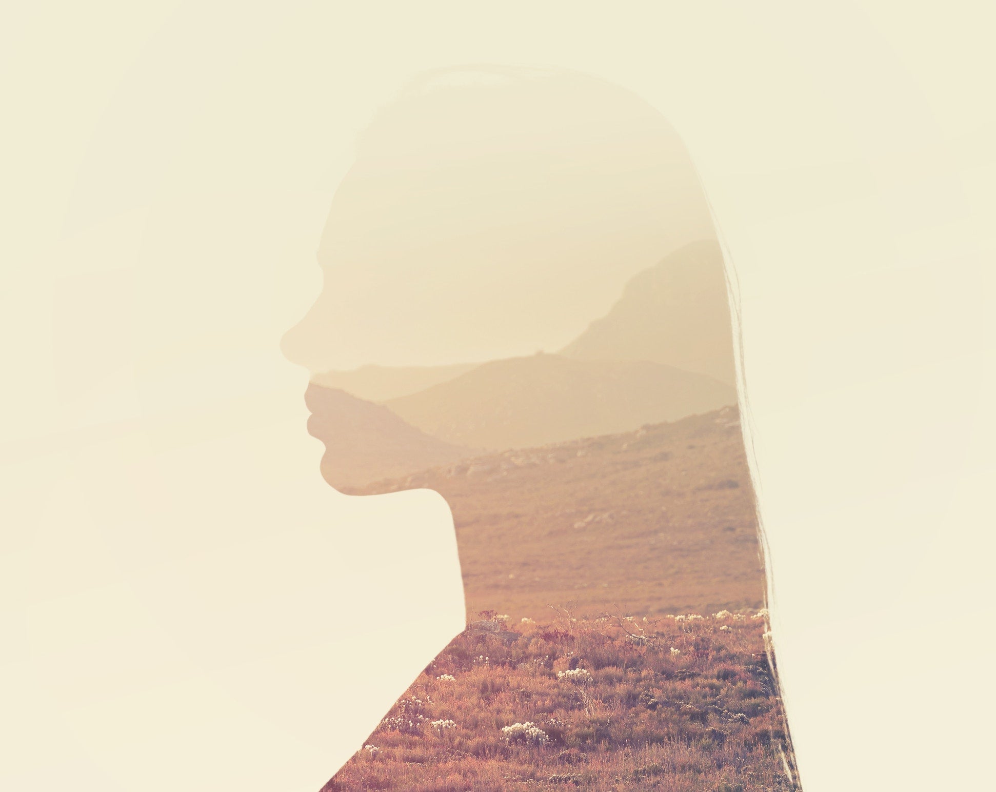 Silhouette of woman's head