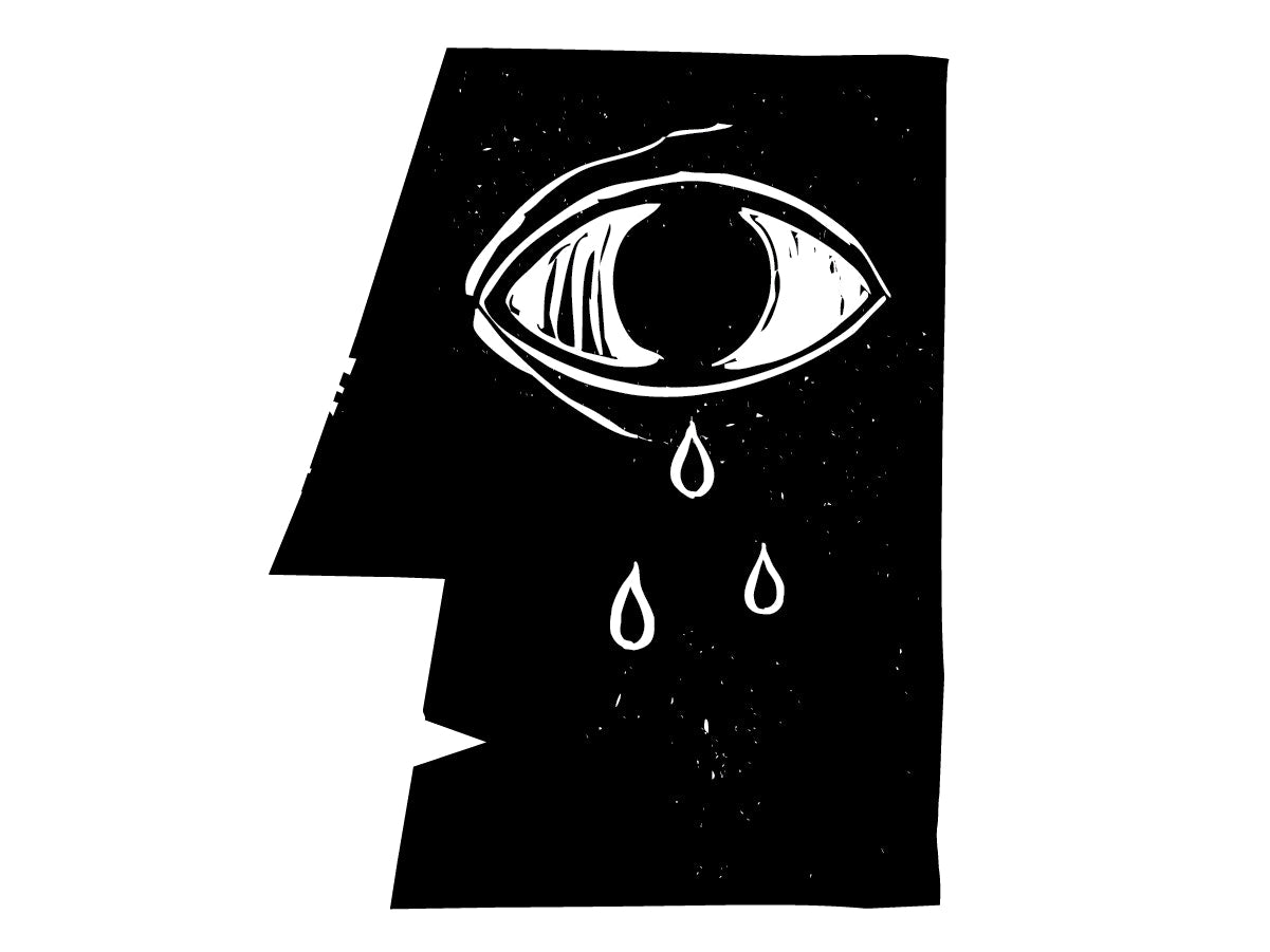 silhouette of tears from eyes