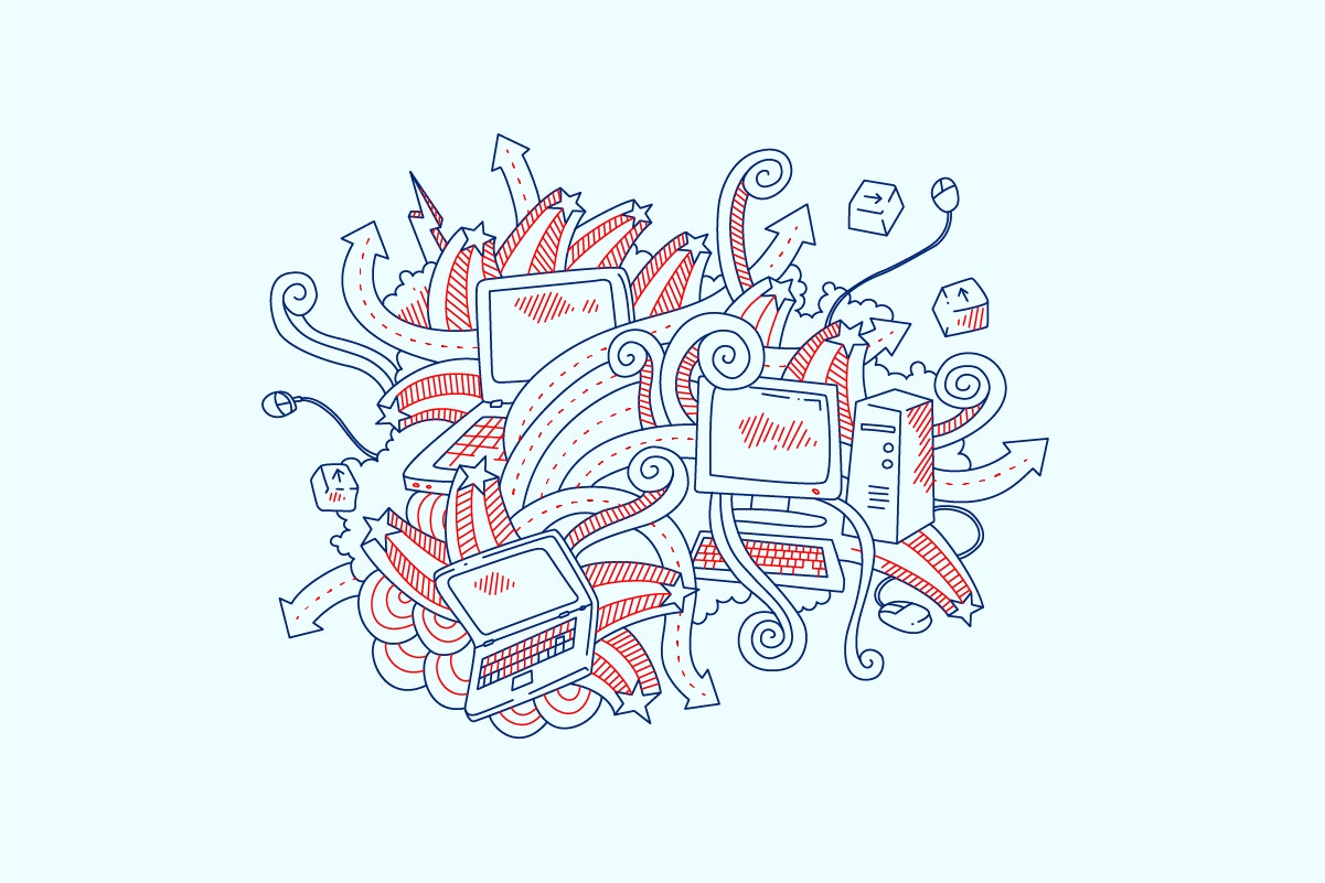 electronic waste drawing illustration
