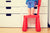 Little child standing on a chair