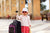 little girl with  travel suitcase