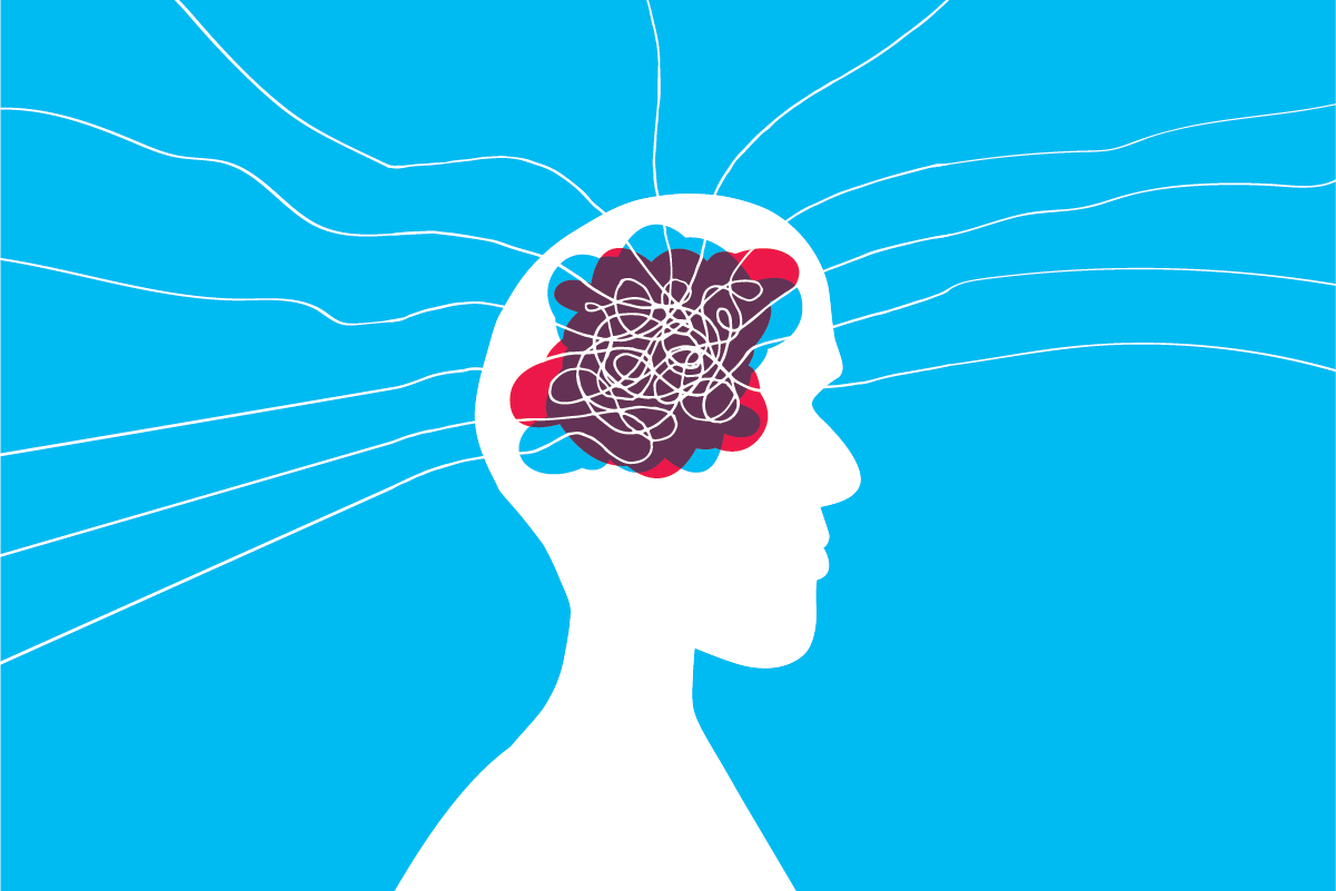 human mind with wire clew vector illustration