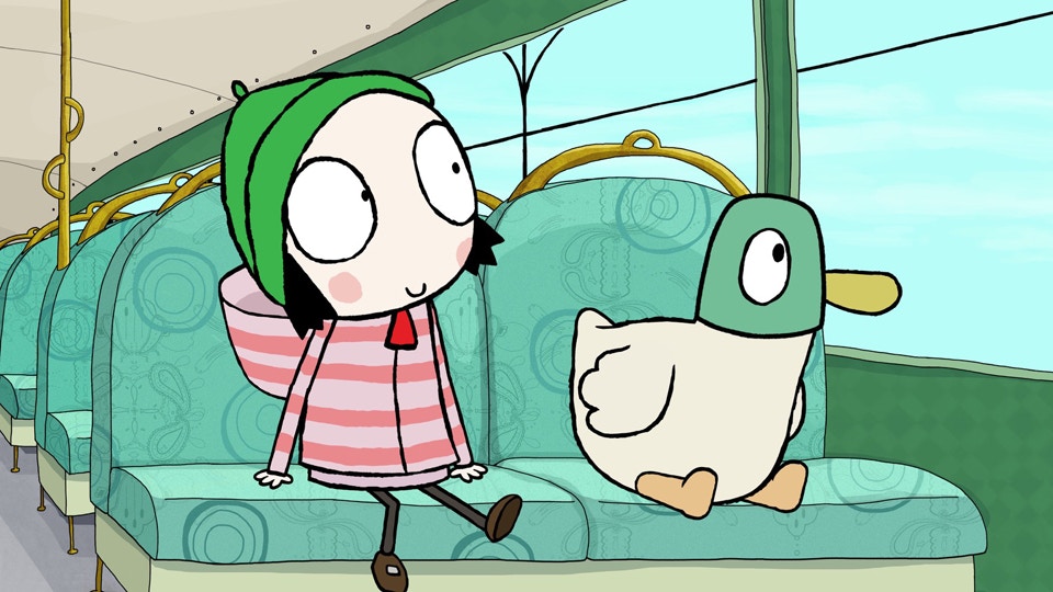 on the bus with sarah and Duck