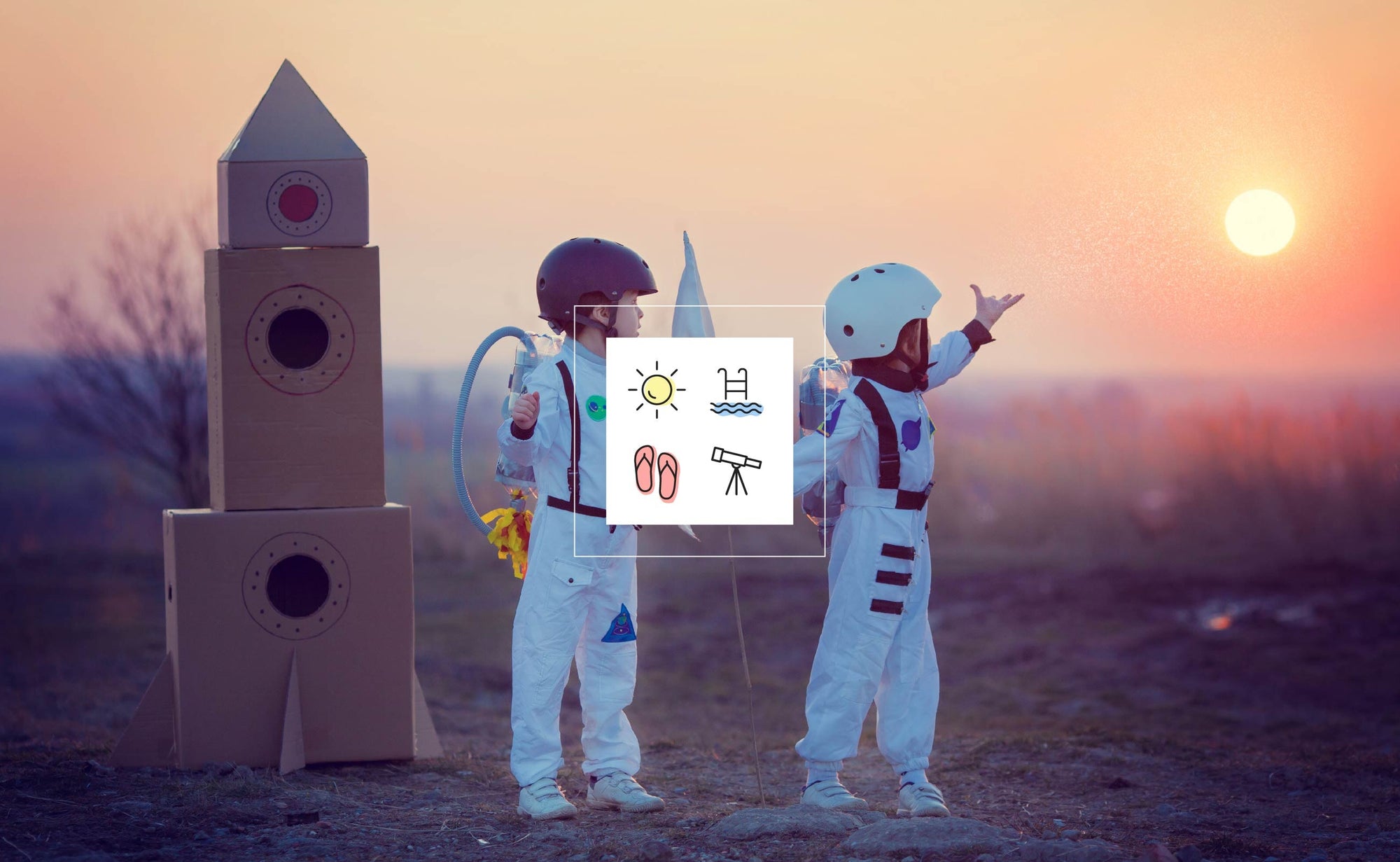 Two kids created satellite wearing astraunat suit