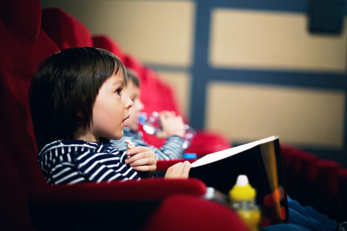 Children watching movies at the cinema