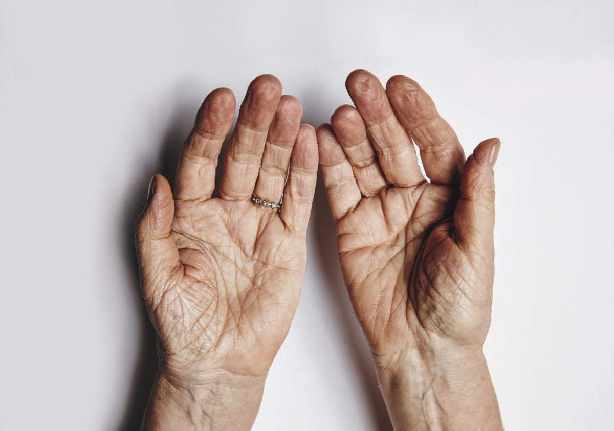 Hands of a old person, praying