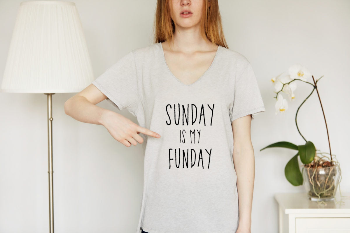 Sunday is my funday tshirt wearing a girl