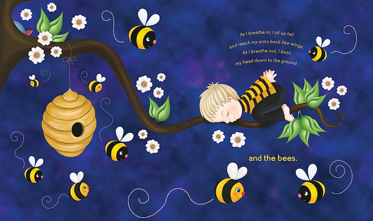book cover with child and bees
