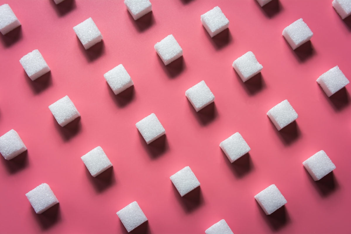 Sugar cubes placed on floor