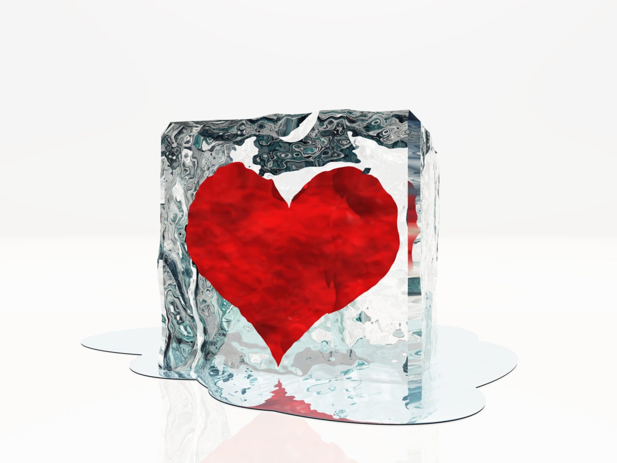 Ice bucket with red heart