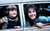Mother and child watching out from the car's window