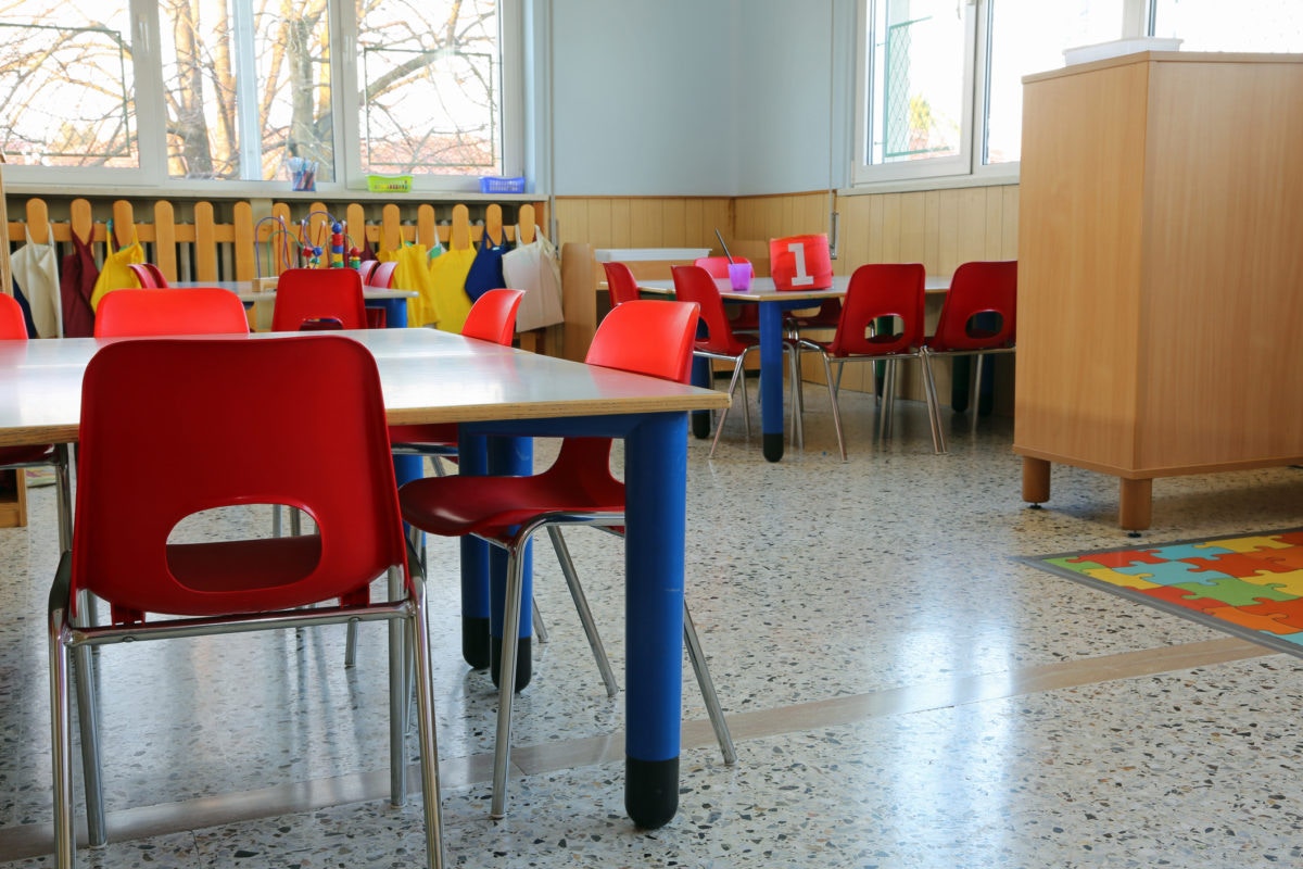 empty kindergarten classroom playground