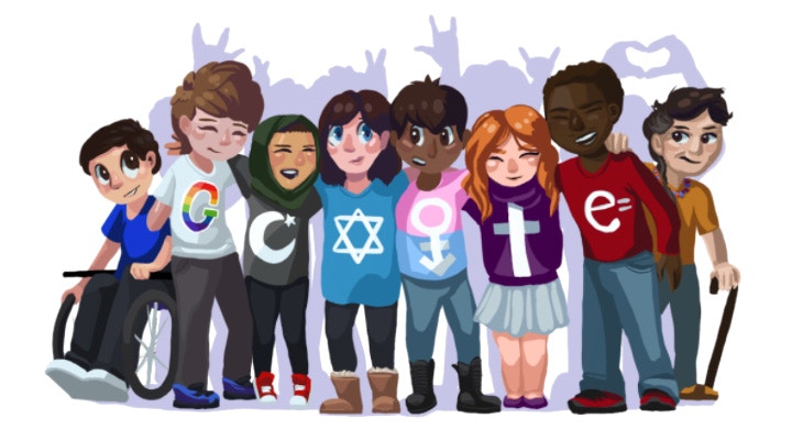 google doodle that celebrates diversity and inclusion
