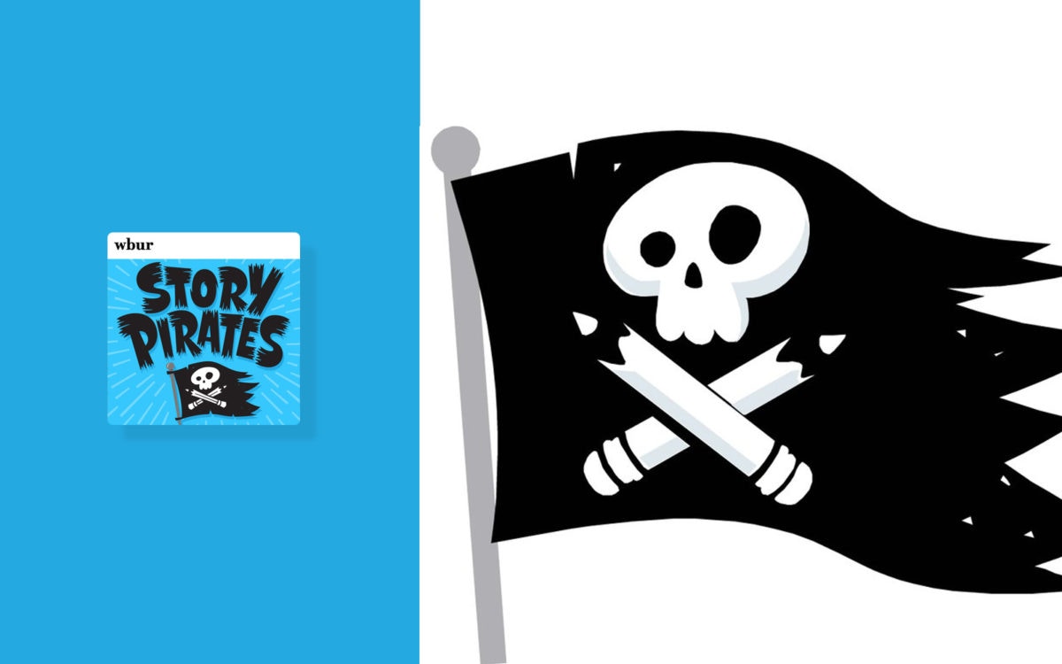 Story Pirates : Flag of skull and pencils describing danger