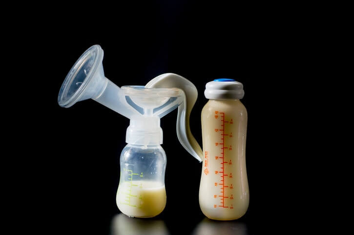 A Milk pump with a bottle
