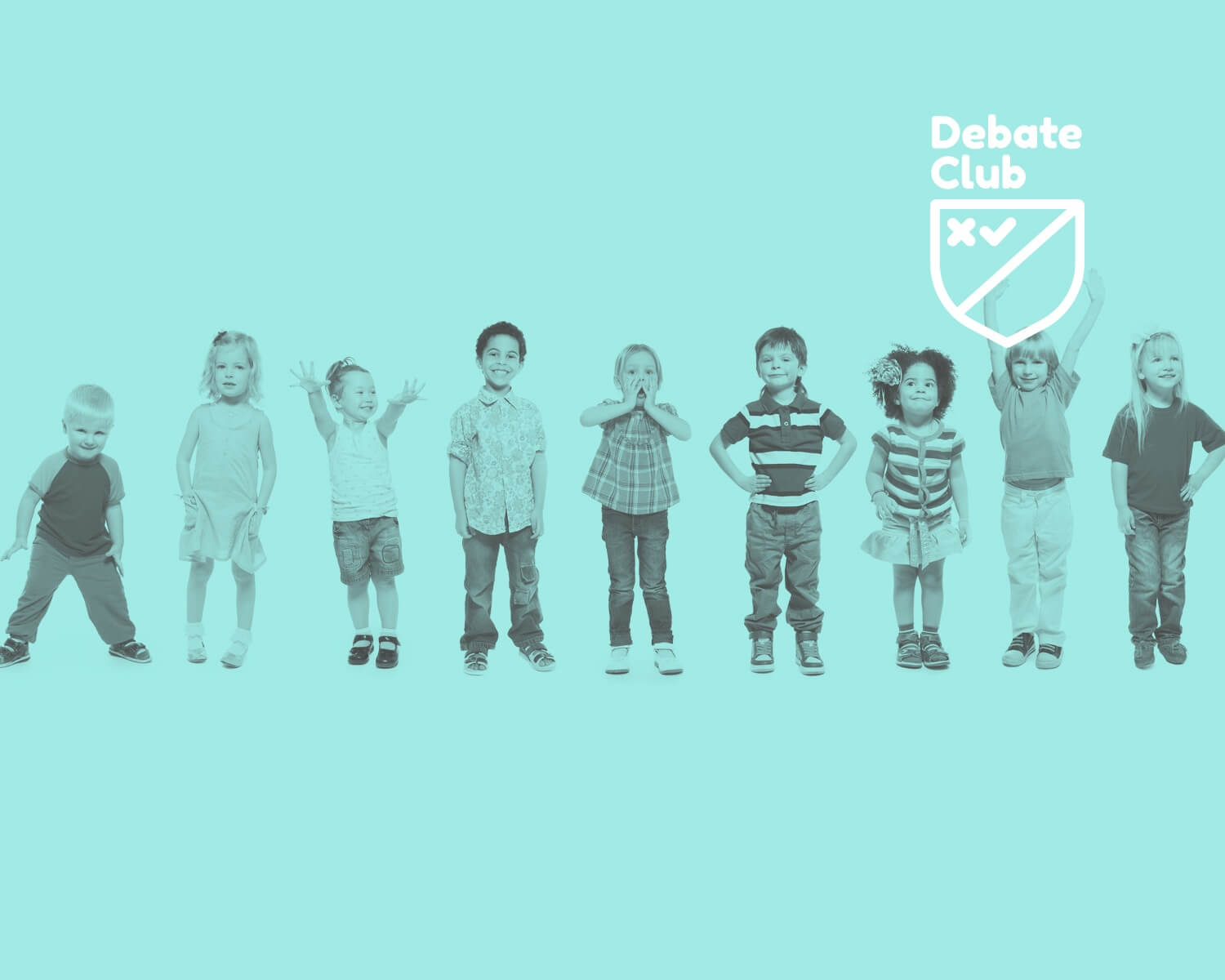 Todlers standing in a line , Debate Club Poster