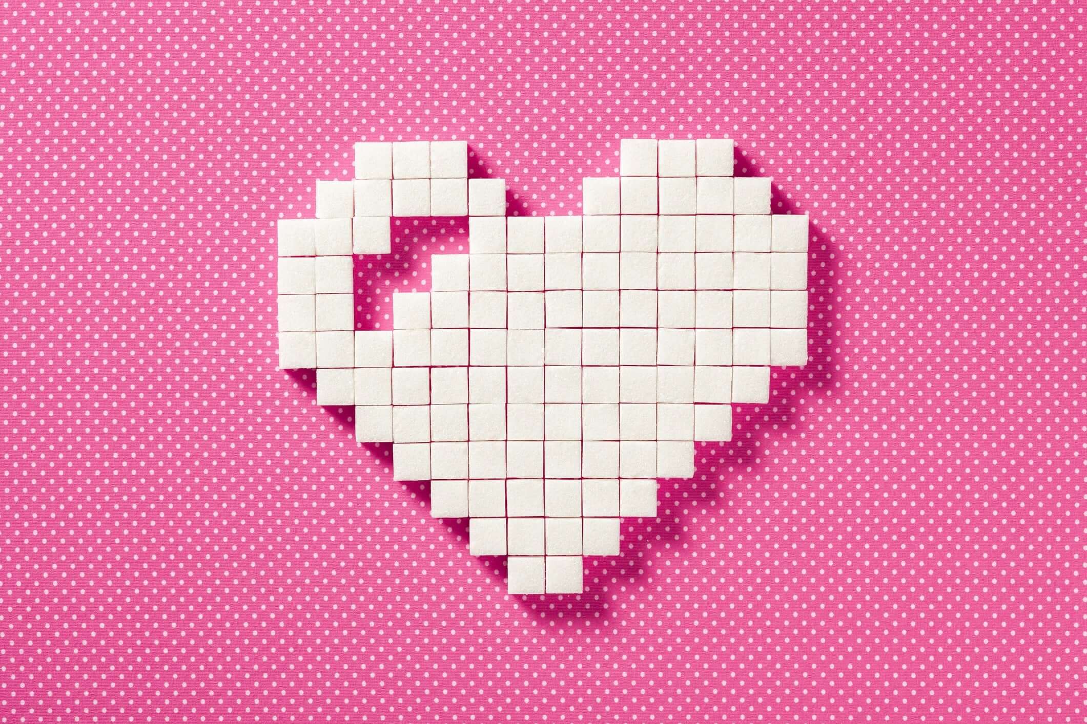 heart masde of white cubes