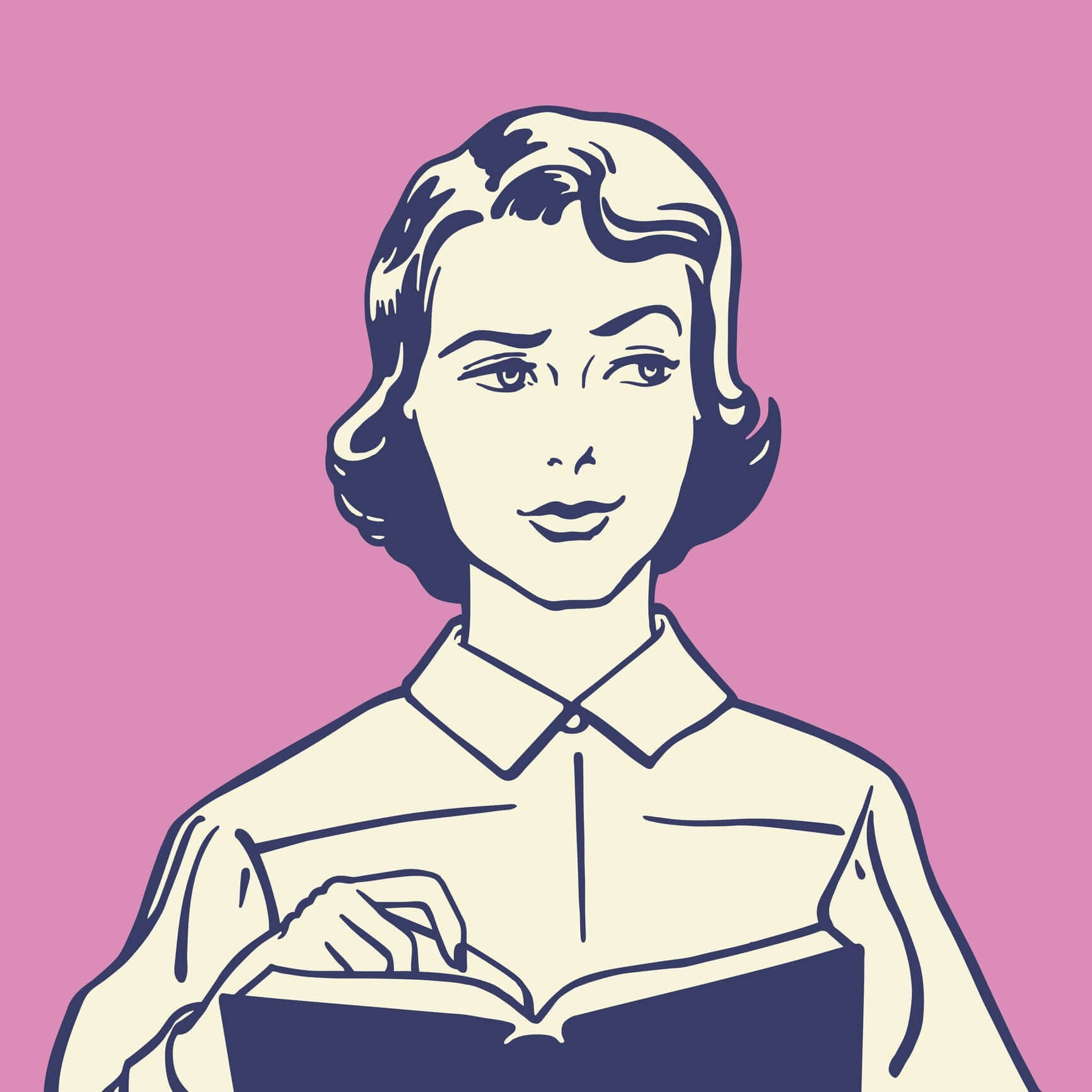 Sketch of a lady in shirt